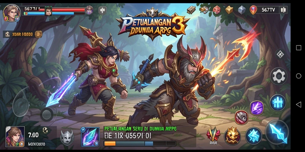 Tampilan gameplay penuh aksi di 567TV dengan karakter yang beragam.