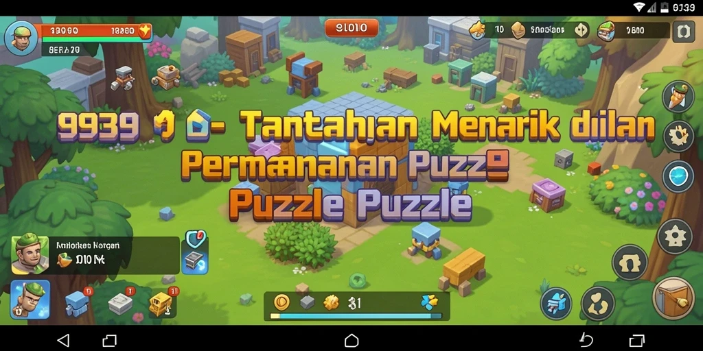 Screenshot gameplay 9939 menunjukkan teka-teki yang berwarna-warni dan menantang.