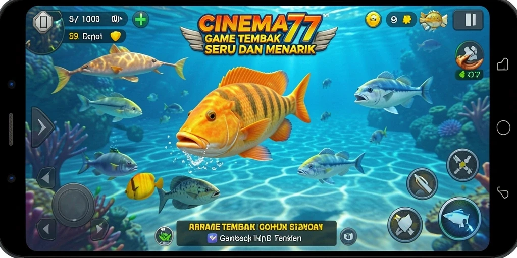 Tampilan seru ikan yang menunggu untuk ditembak.