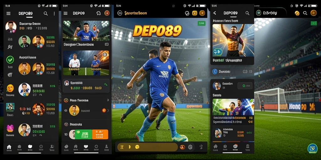Screenshot gameplay DEPO89 menampilkan taruhan langsung dalam aplikasi sportsbook.