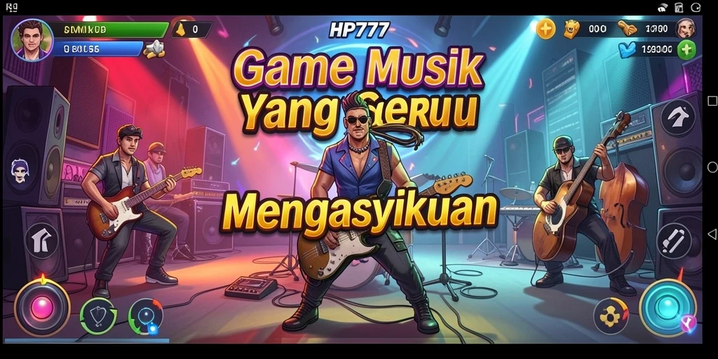 Screenshot gameplay HP777 dengan aksi mendengarkan musik.