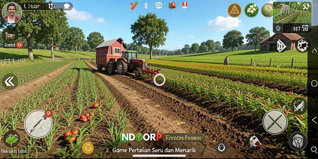 Tampilkan gameplay seru dan interaksi bertani di INDORP.