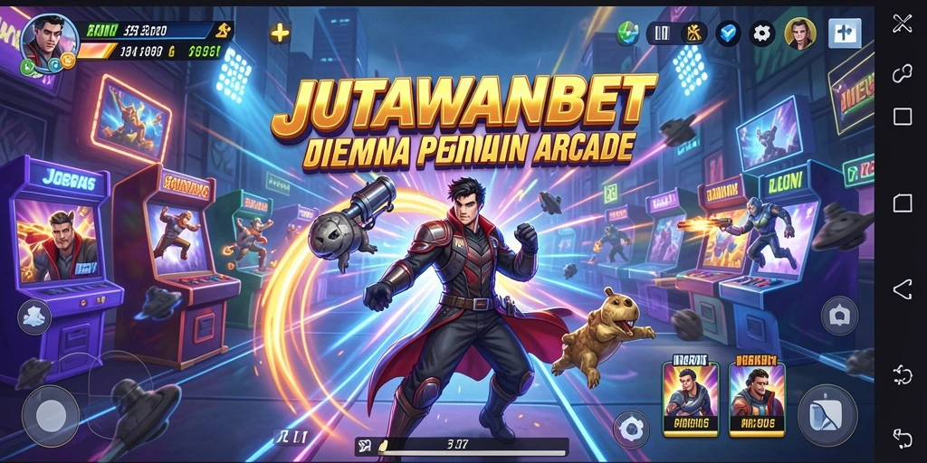 Tampilan seru dan gameplay menantang JUTAWANBET di layar utama.