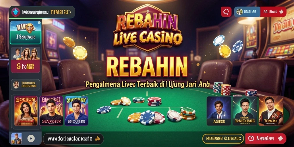 Tampilan gameplay REBAHIN dengan dealer profesional di Live Casino.