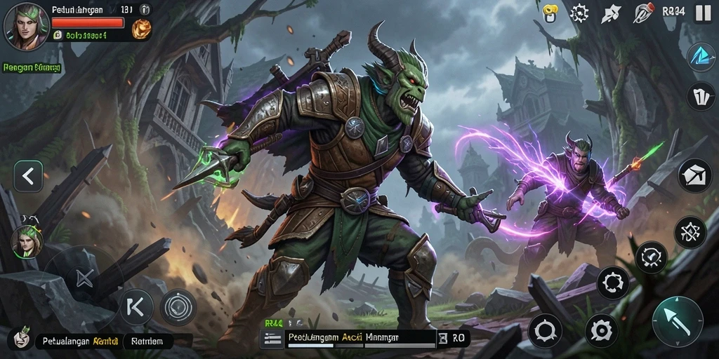Tampilan gameplay menarik dari RR44 dengan aksi seru dan pertarungan epik.