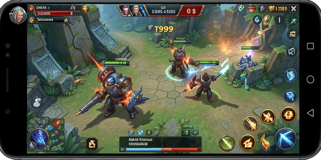 Tangkapan layar gameplay T9999 menunjukkan berbagai strategi yang digunakan.