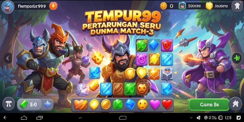 Tampilan gameplay TEMPUR99 yang penuh warna dan menarik.
