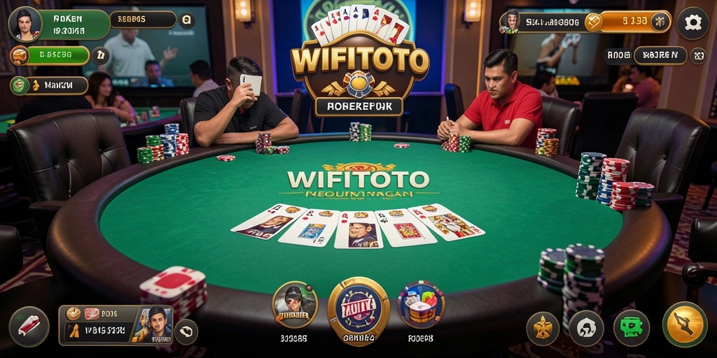 Screenshot gameplay WIFITOTO menampilkan momen mendebarkan dalam permainan Poker.