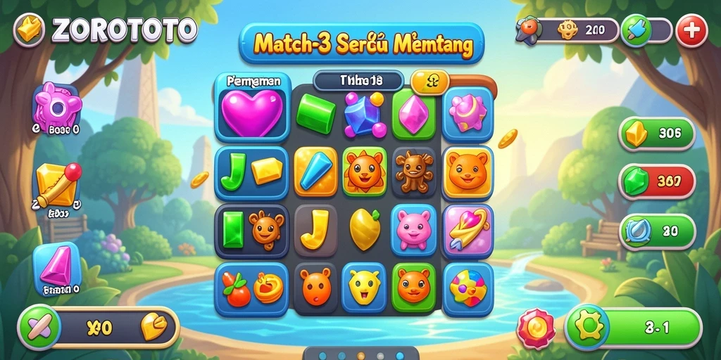 Tampilan gameplay ZOROTOTO yang penuh warna dan menarik.